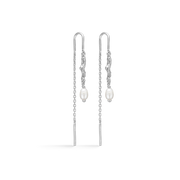 Sølv ørehænger "Tangled" m. perler