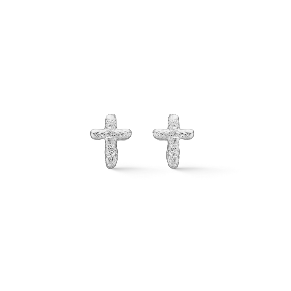 Sølv ørestik "Faithful Cross"