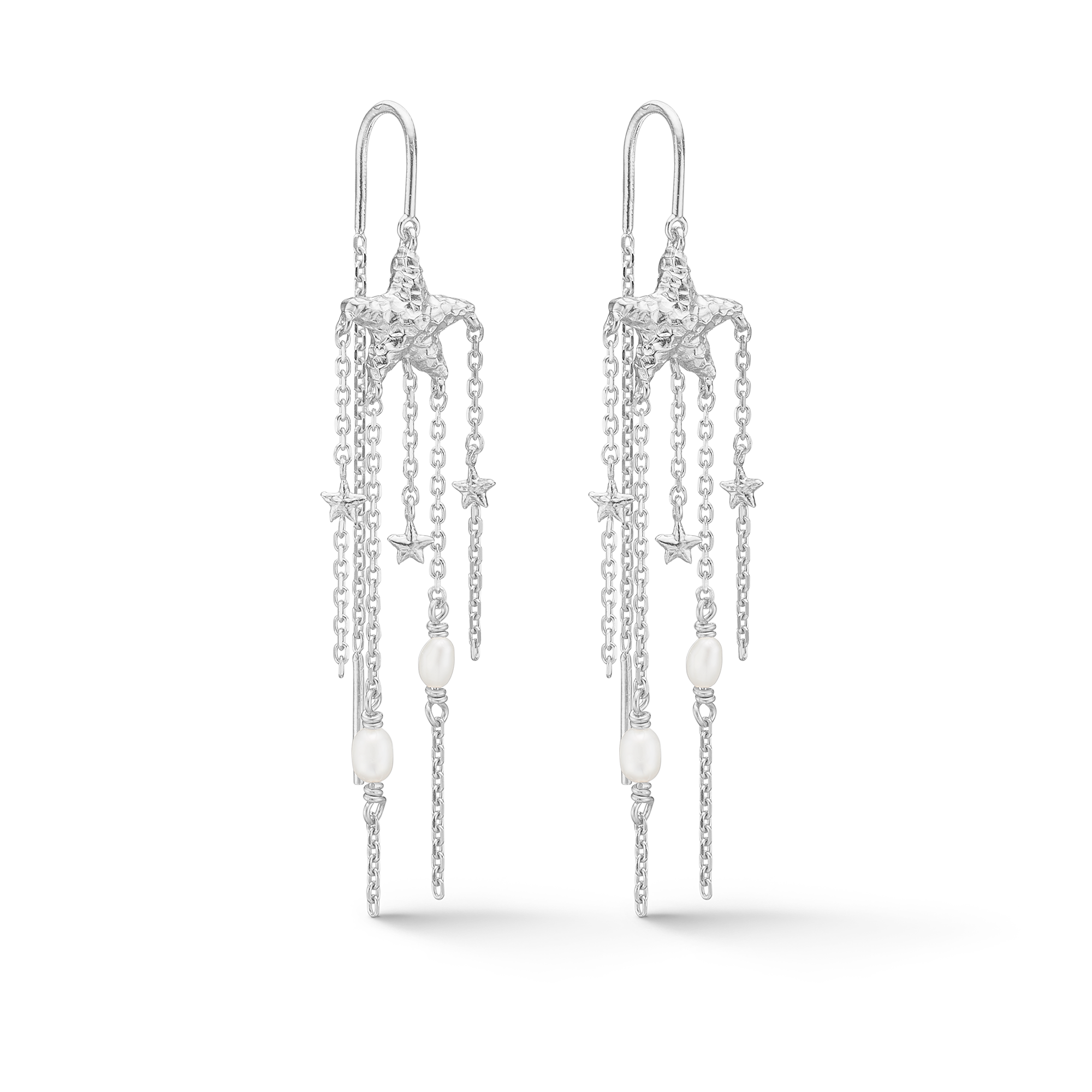 Sølv ørestik "Starfish Lustre" m. perler
