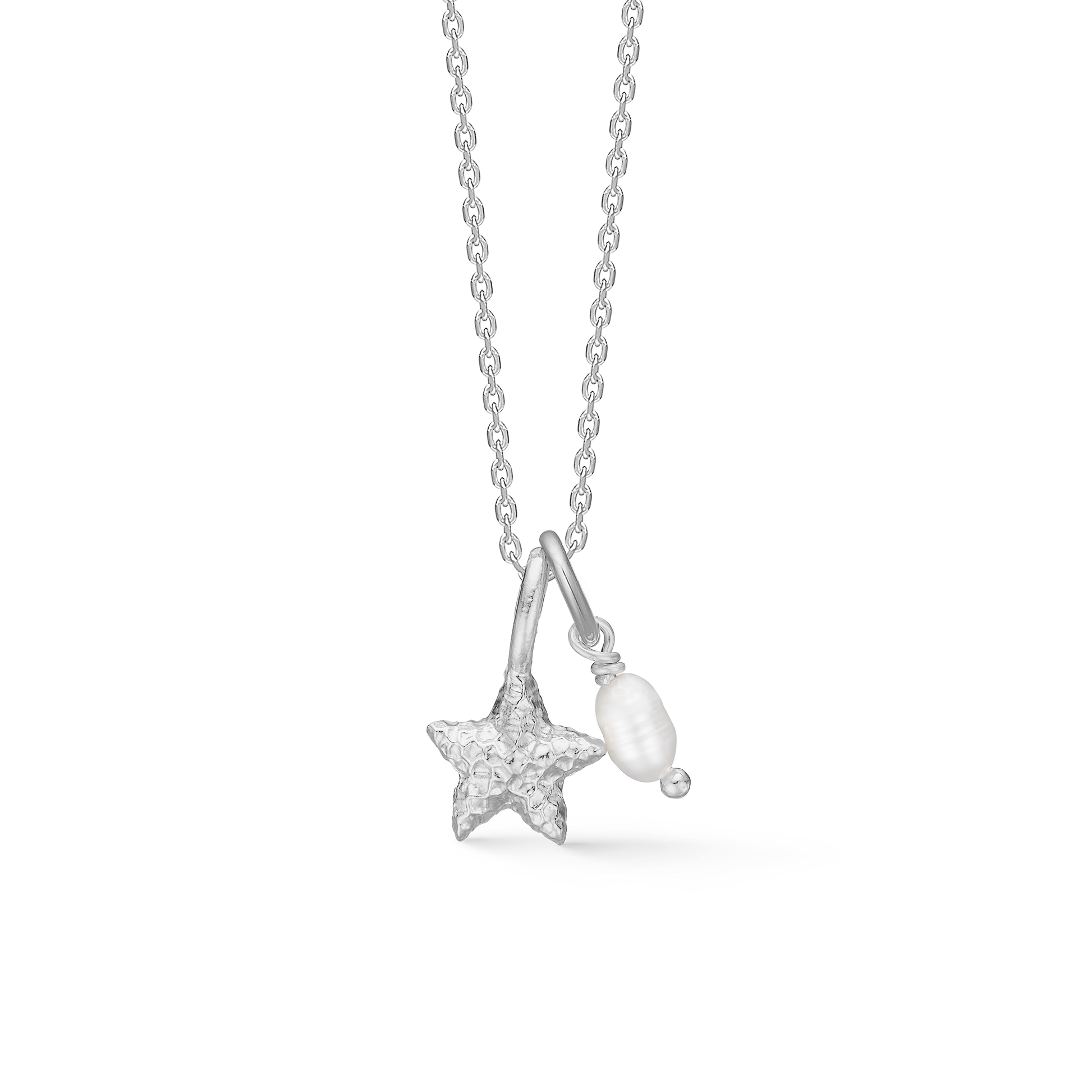Sølv halskæde "Starfish Lustre" m. perle