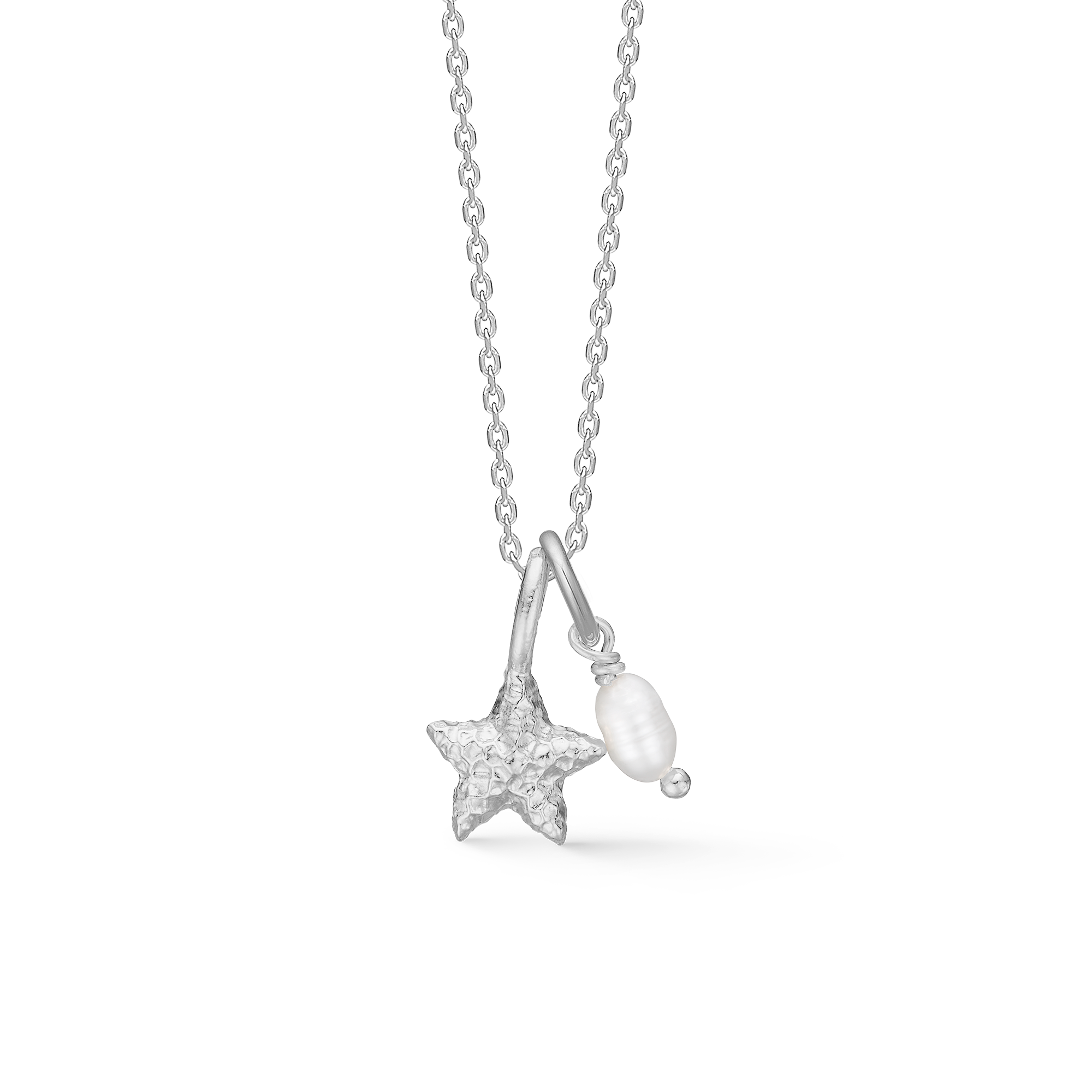 Sølv halskæde "Starfish Lustre" m. perle