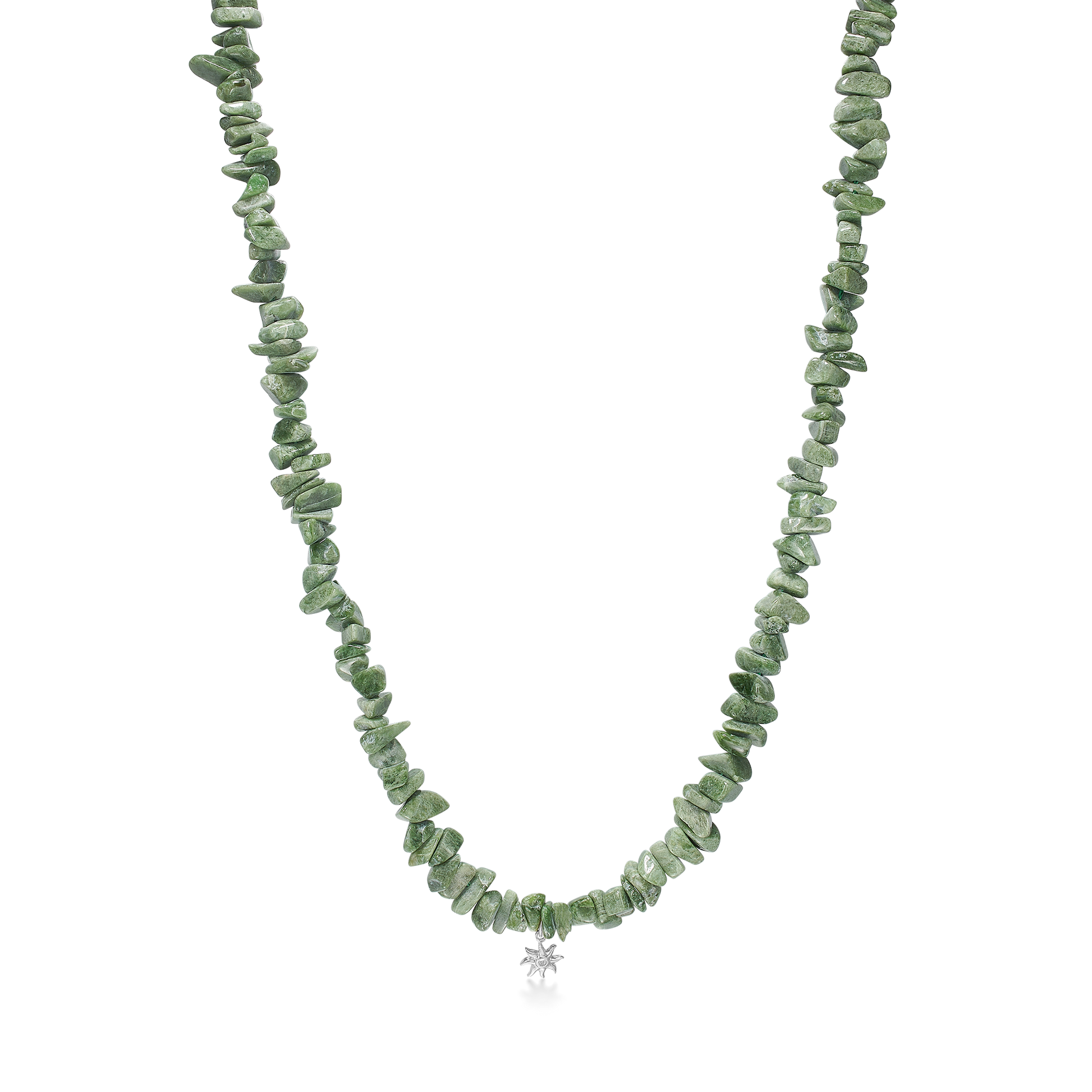 Sølv halsk. "Ocean Aura" chrom diopsid