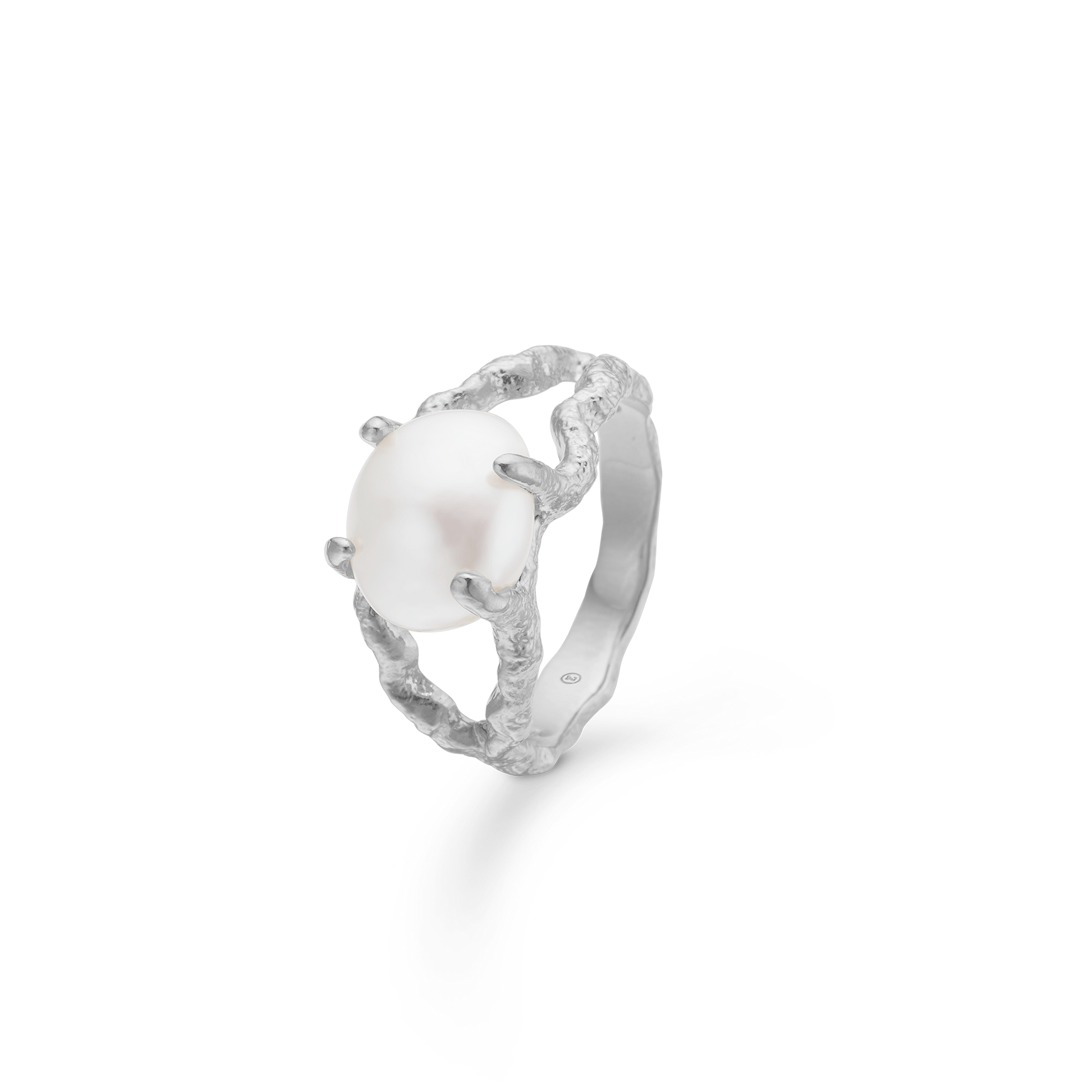 Sølv ring "Perma" m. perle
