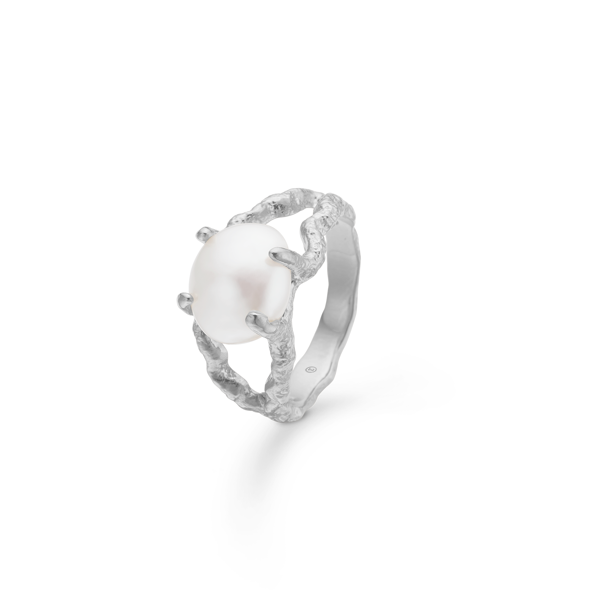 Sølv ring "Perma" m. perle