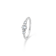 Sølv ring "Fragments" m. zirk.