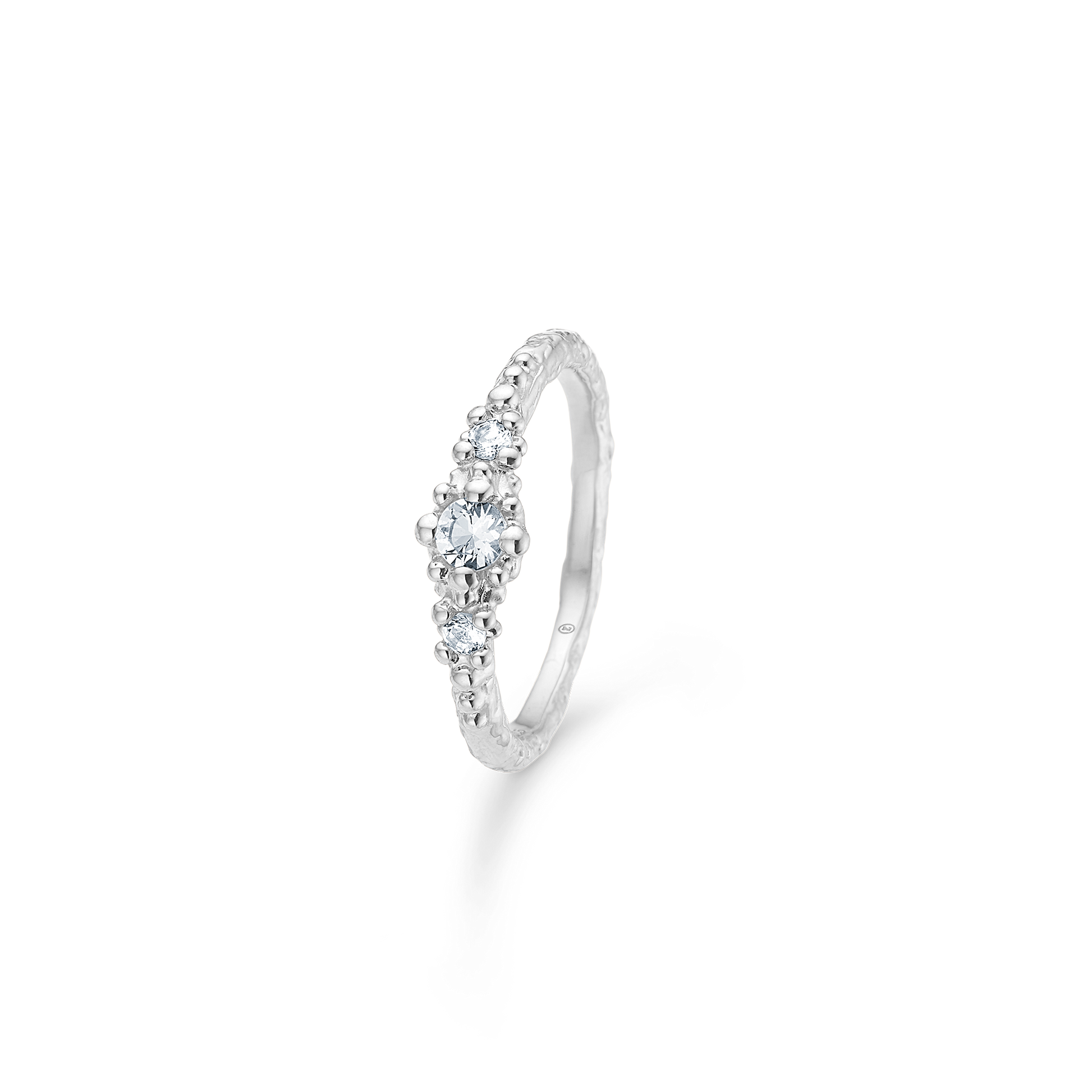 Sølv ring "Fragments" m. zirk.