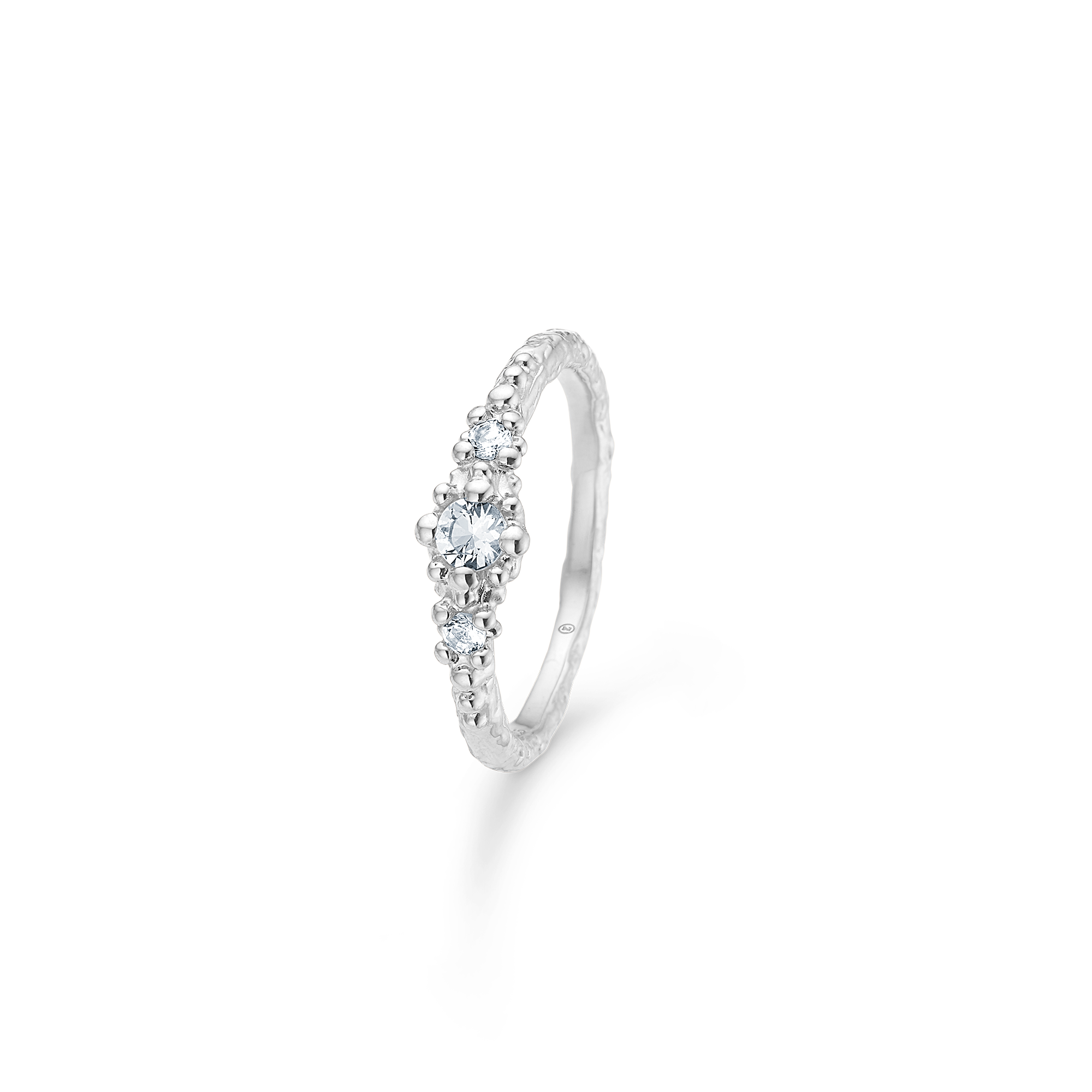 Sølv ring "Fragments" m. zirk.