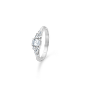 Sølv ring "Fragments" m. zirk.