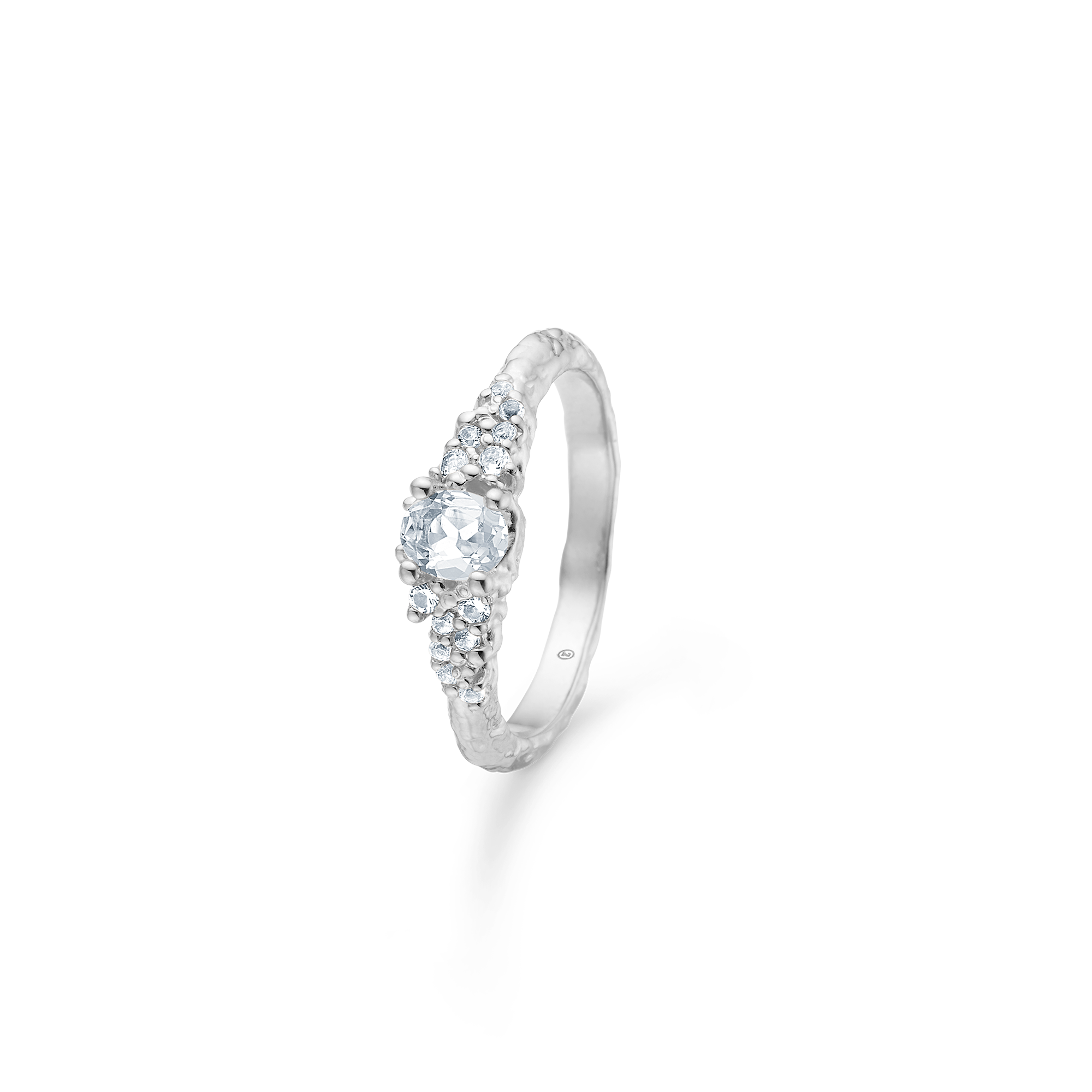 Sølv ring "Fragments" m. zirk.