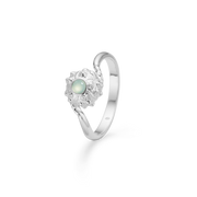 Sølv ring "Urchin Elegance" grøn zirk.