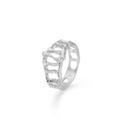 Sølv ring "Ridge" m. zirk.