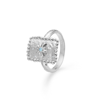 Sølv ring "Liora" m. blå zirk.