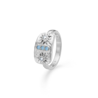 Sølv ring "Marena" m. blå zirk.