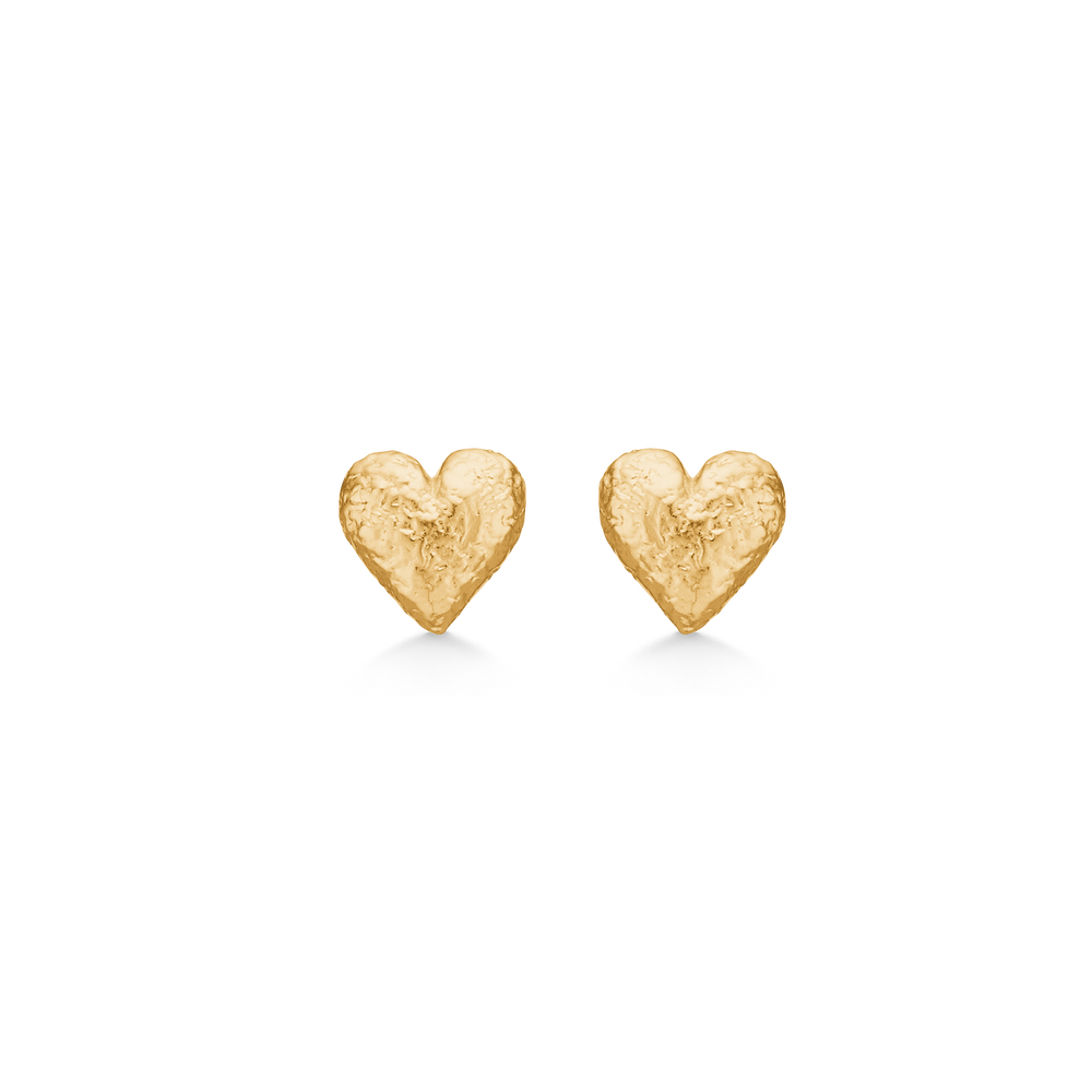 Sølv forgyldt ørestik "Amour Heart"