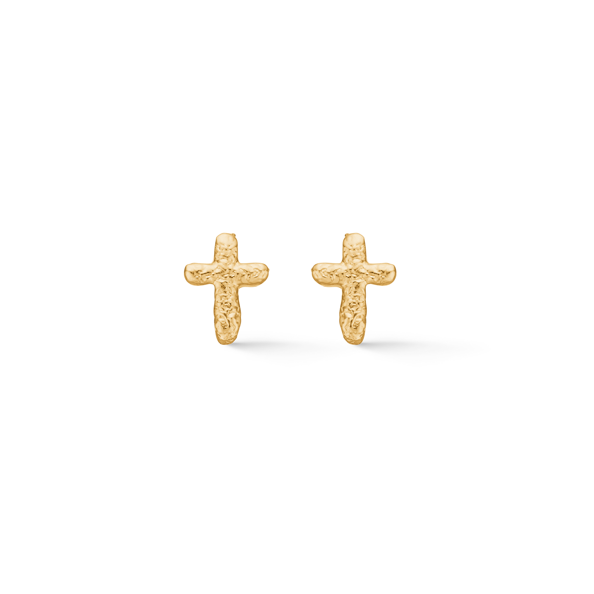 Sølv forgyldt ørestik "Faithful Cross"
