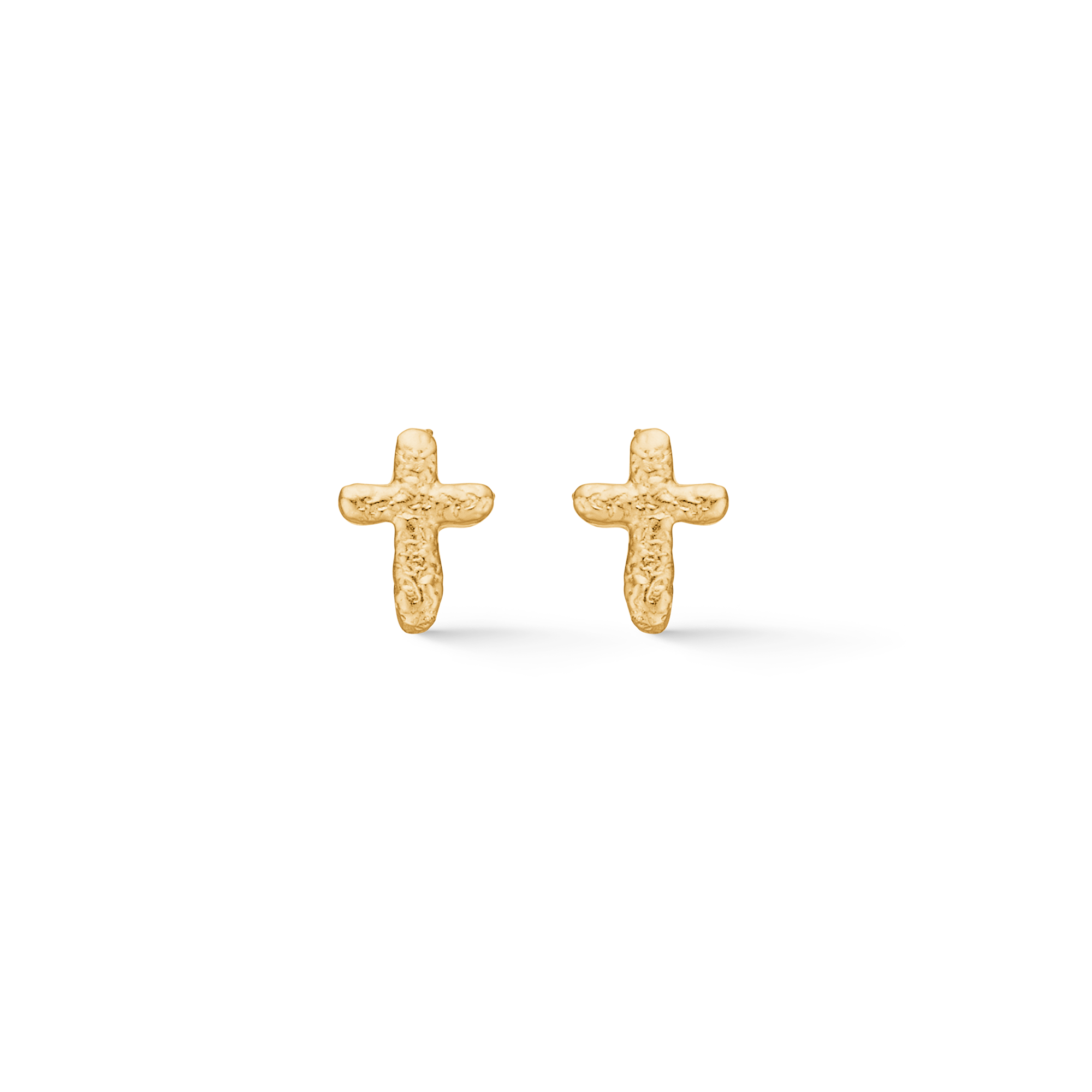 Sølv forgyldt ørestik "Faithful Cross"