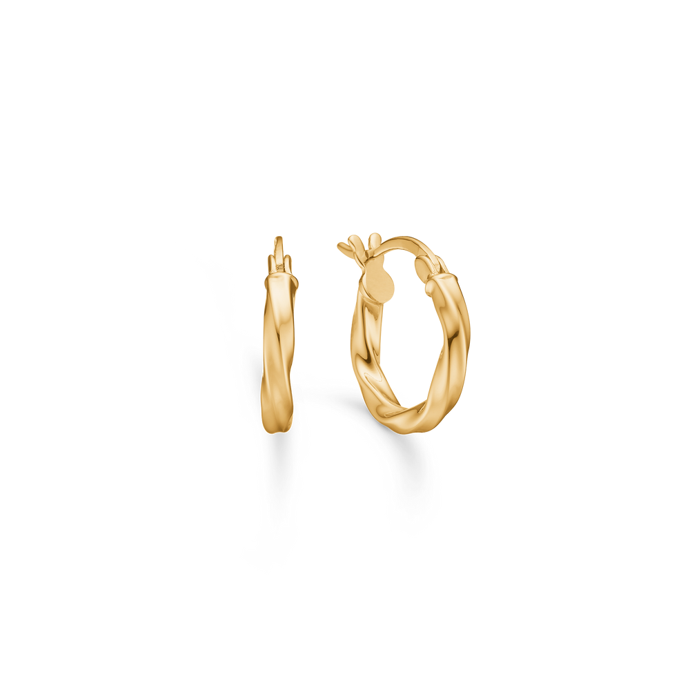 Sølv forgyldt creol "Lumin Twist"