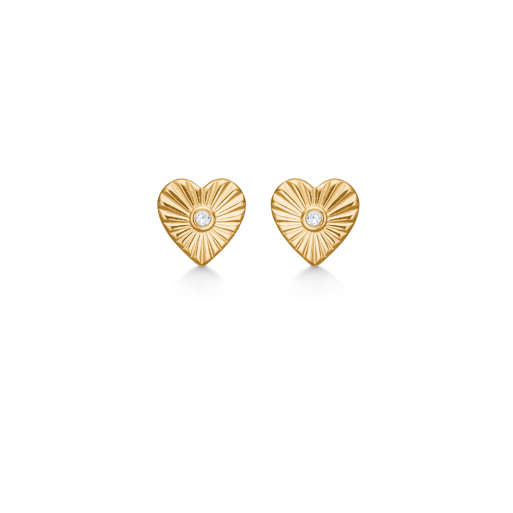 Sølv forgyldt ørestik "Starlit Heart" m. zirk.