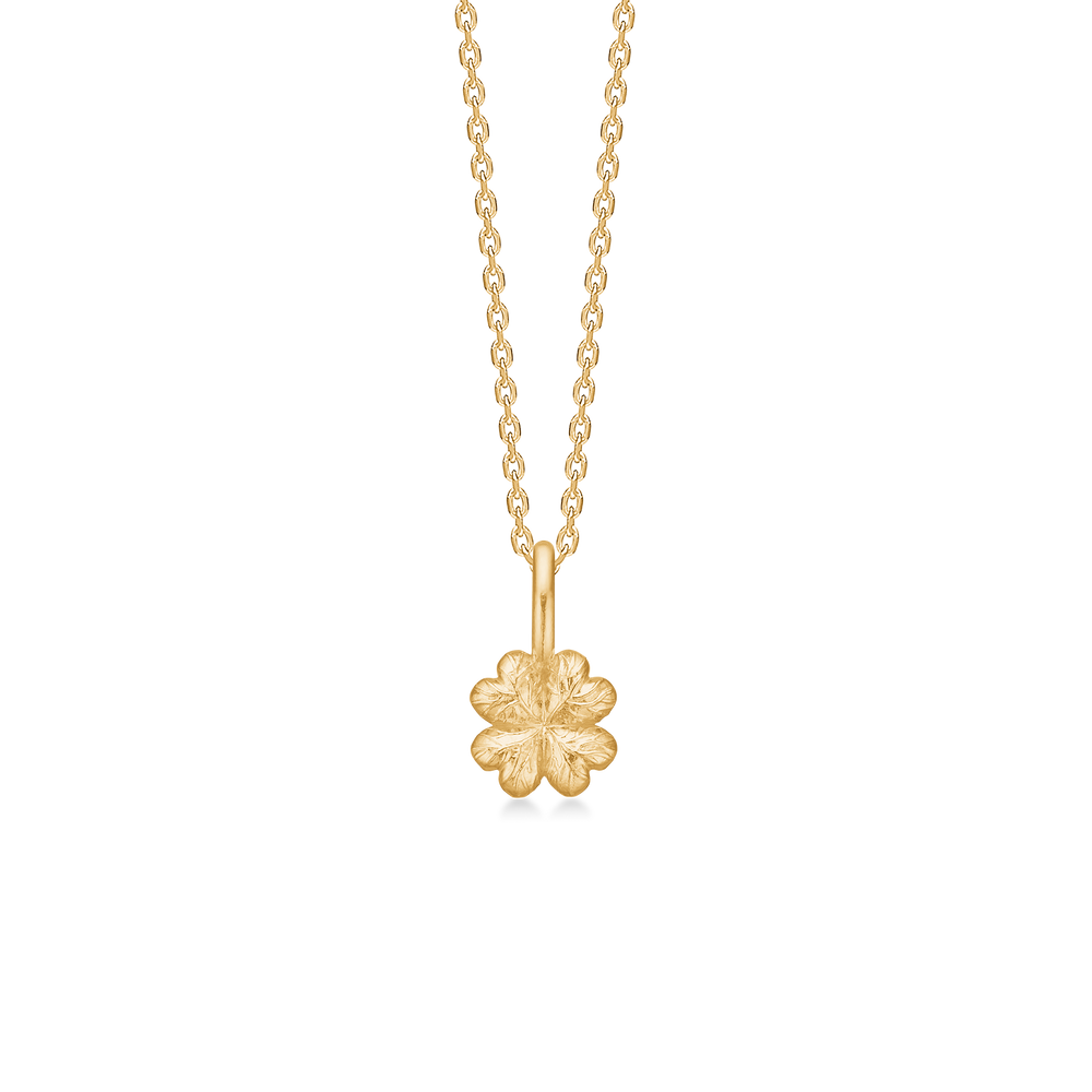 Sølv forg. halskæde "Serene Clover"