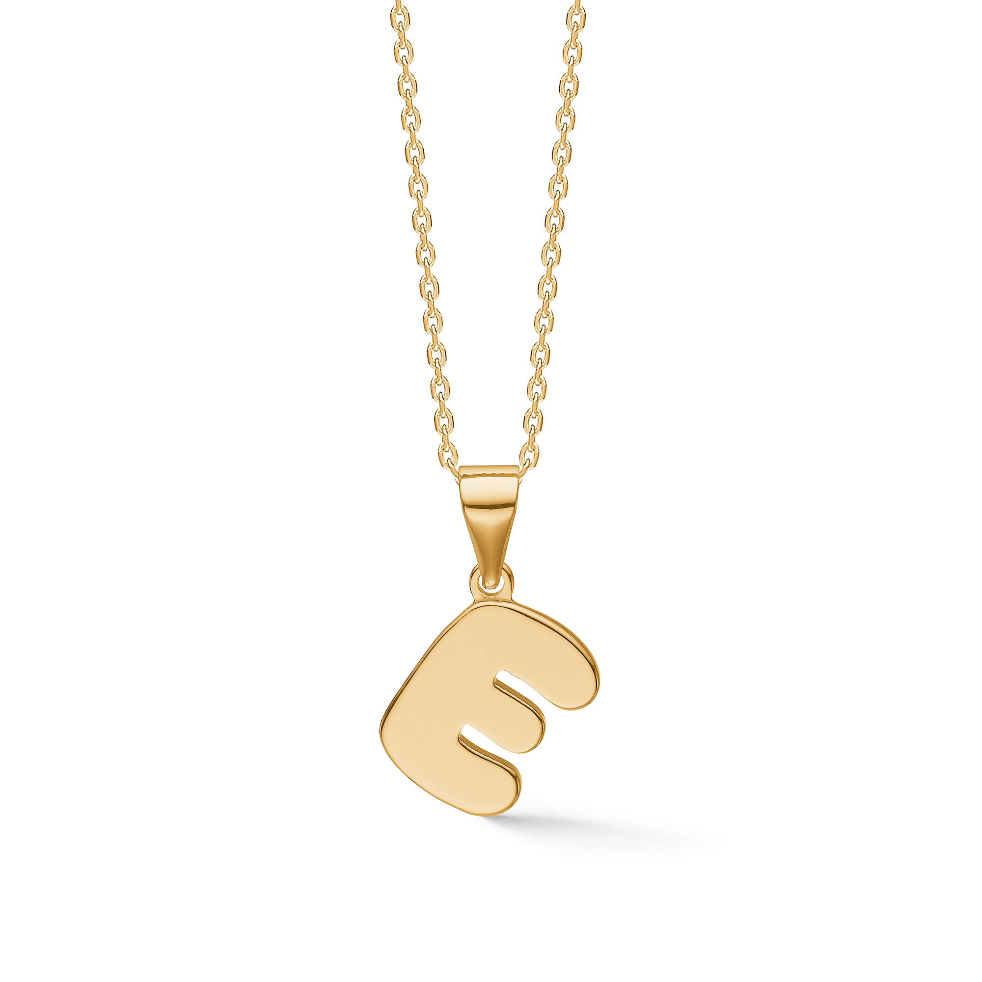 Sølv forgyldt halsk. "Letters" E