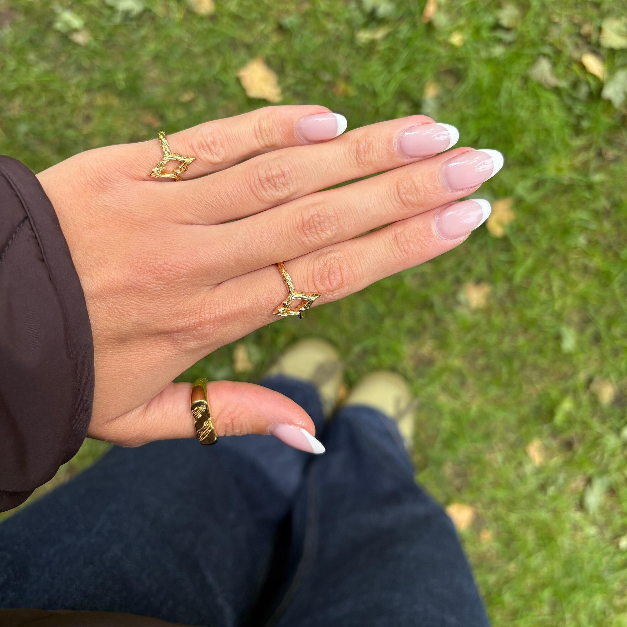 Sølv forgyldt ring "Peak"