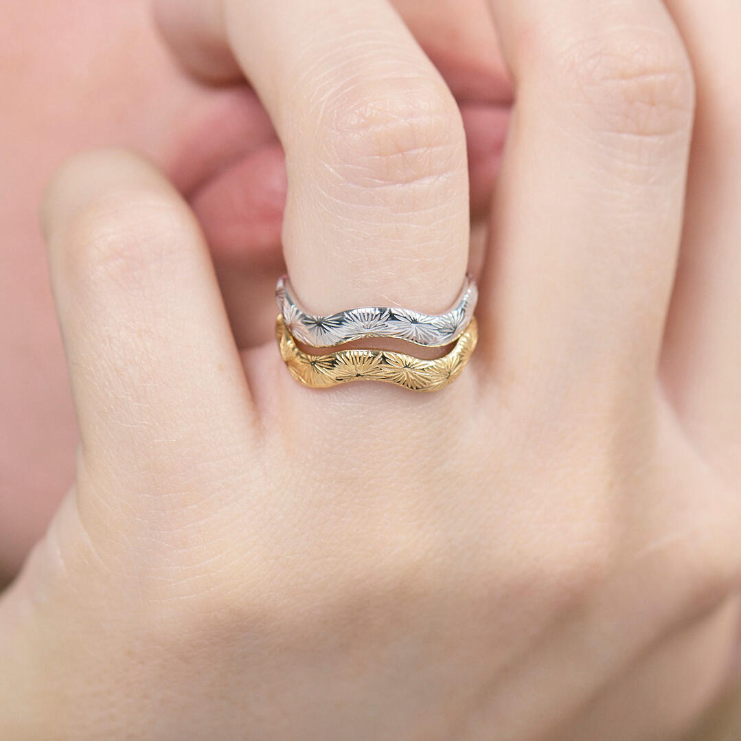 Sølv forgyldt ring "Rime"