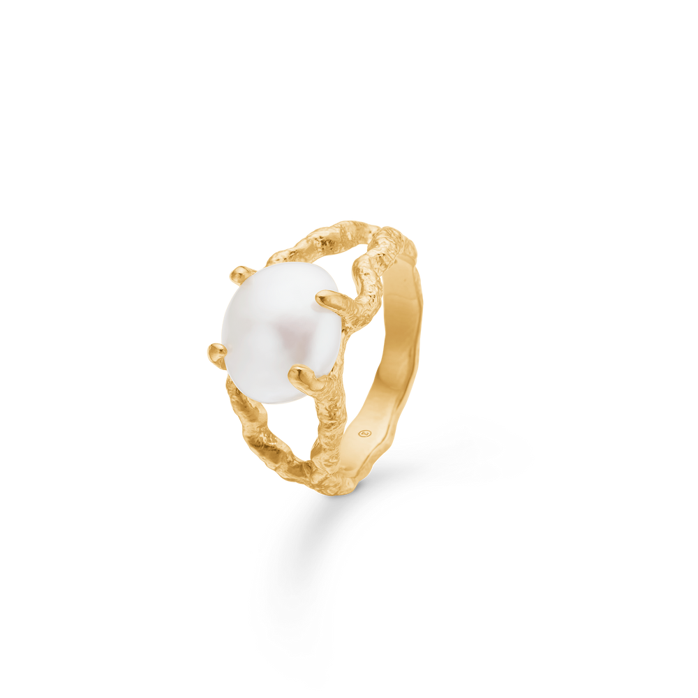 Sølv forg. ring "Perma" m. perle