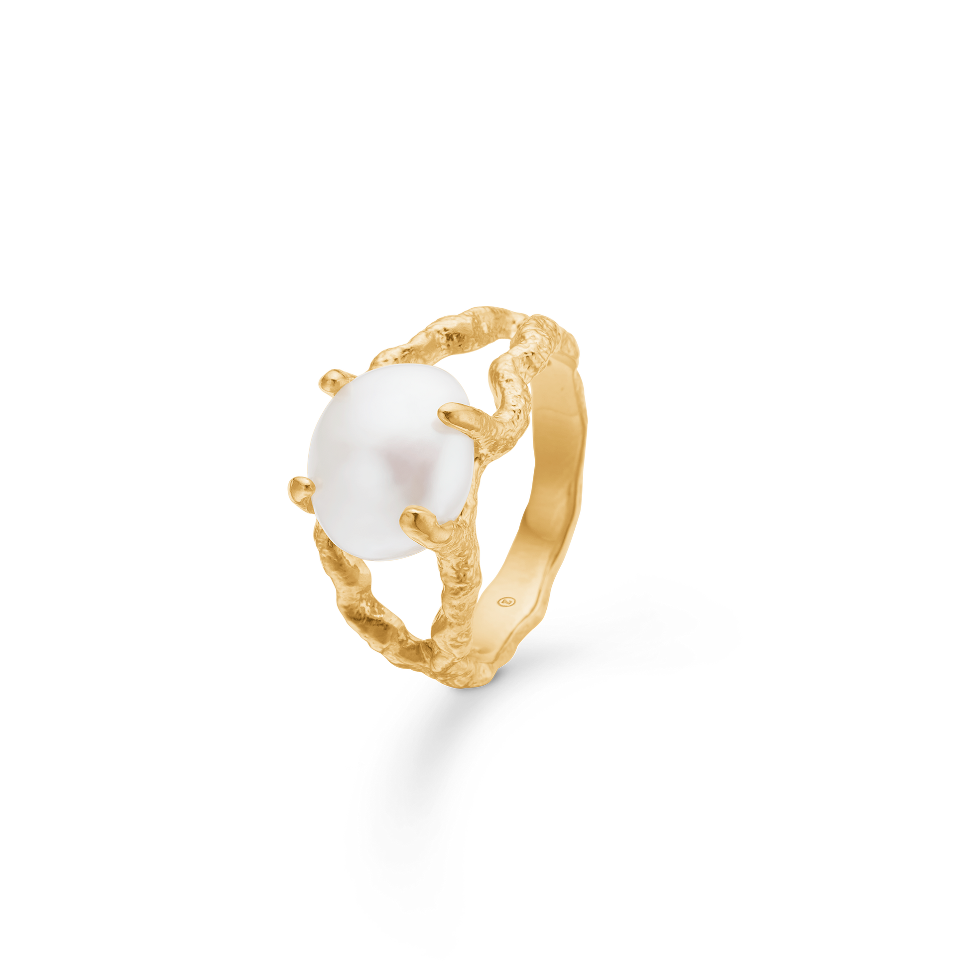 Sølv forg. ring "Perma" m. perle