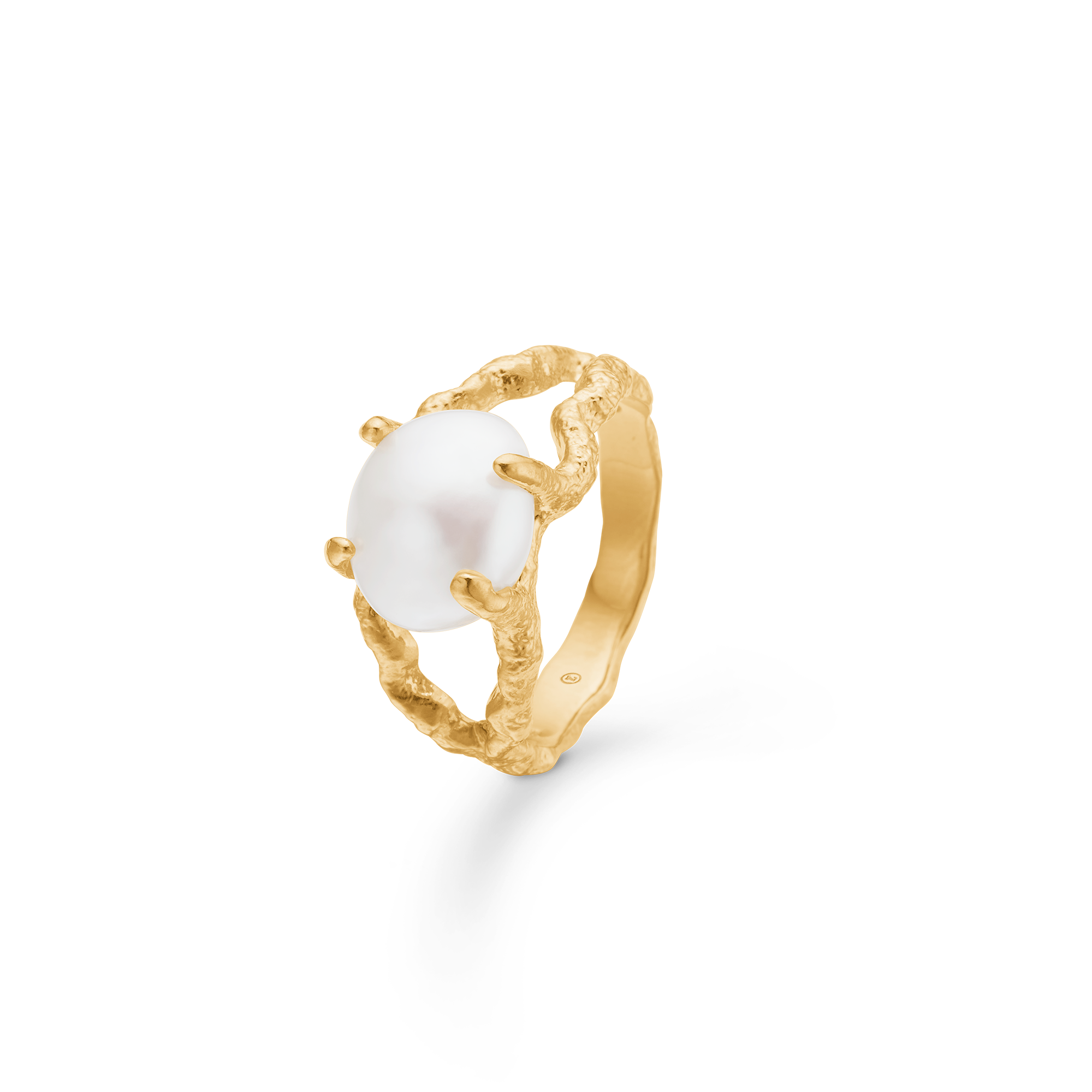 Sølv forg. ring "Perma" m. perle
