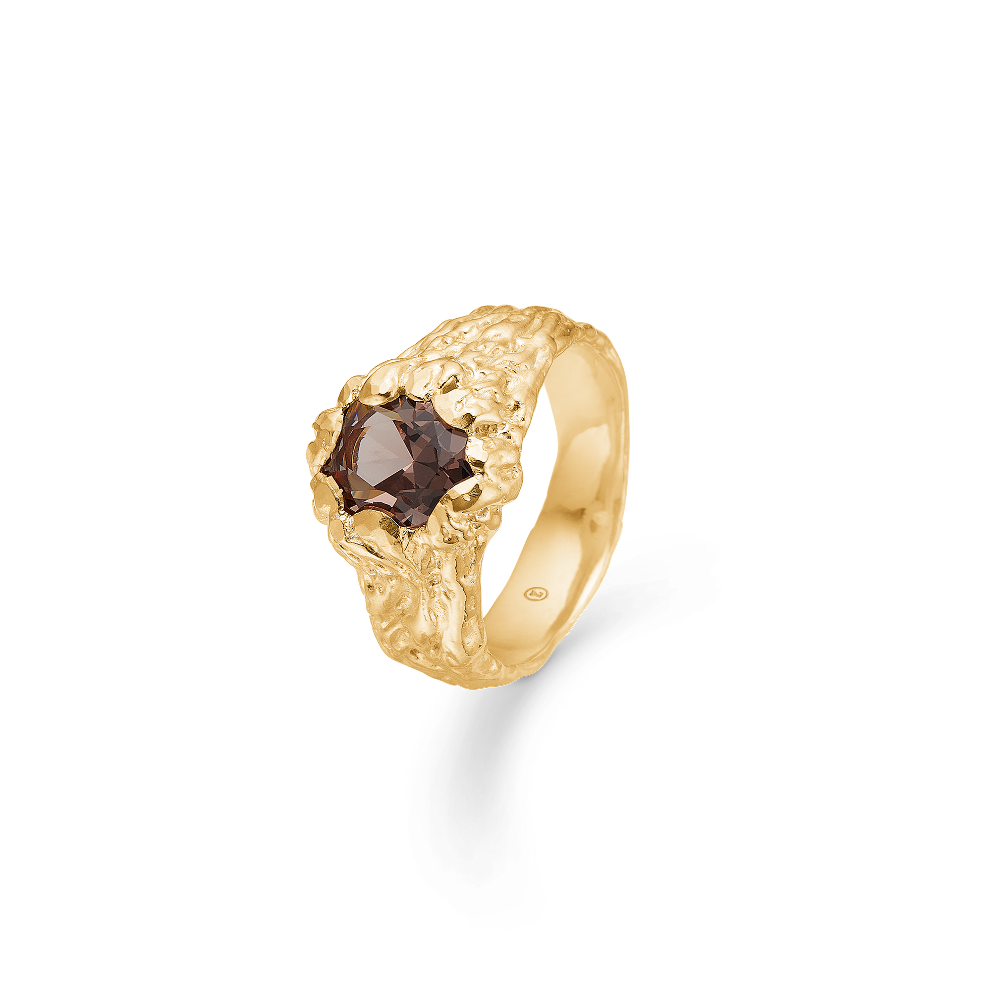 Sølv forg. ring "Forest" m. brun zirk.