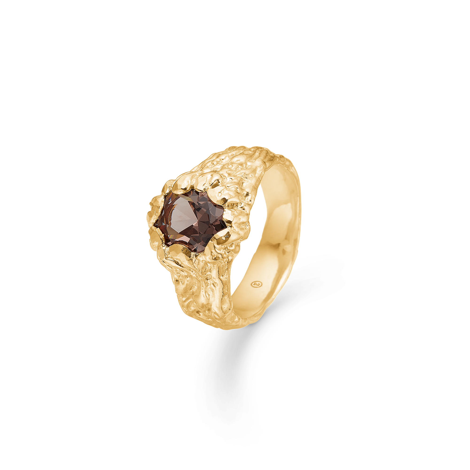 Sølv forg. ring "Forest" m. brun zirk.