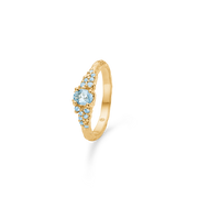 Sølv forg. ring "Fragments" m. blå zirk.