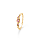 Sølv forg. ring "Fragments" m. rosa zirk.