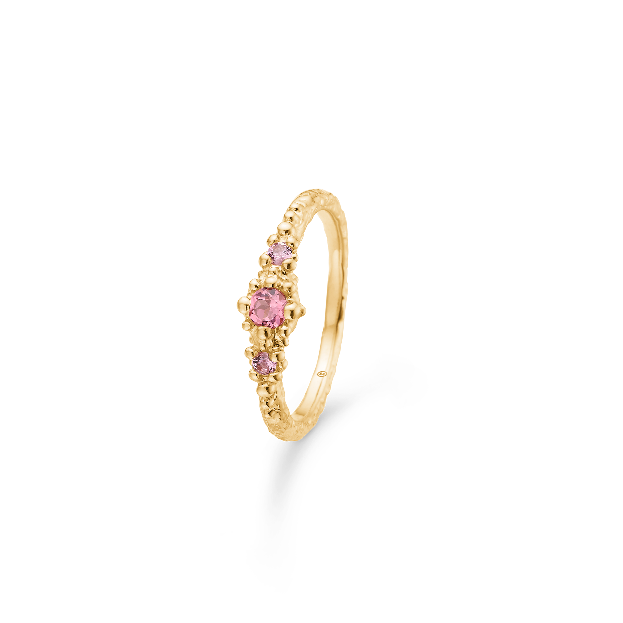 Sølv forg. ring "Fragments" m. rosa zirk.