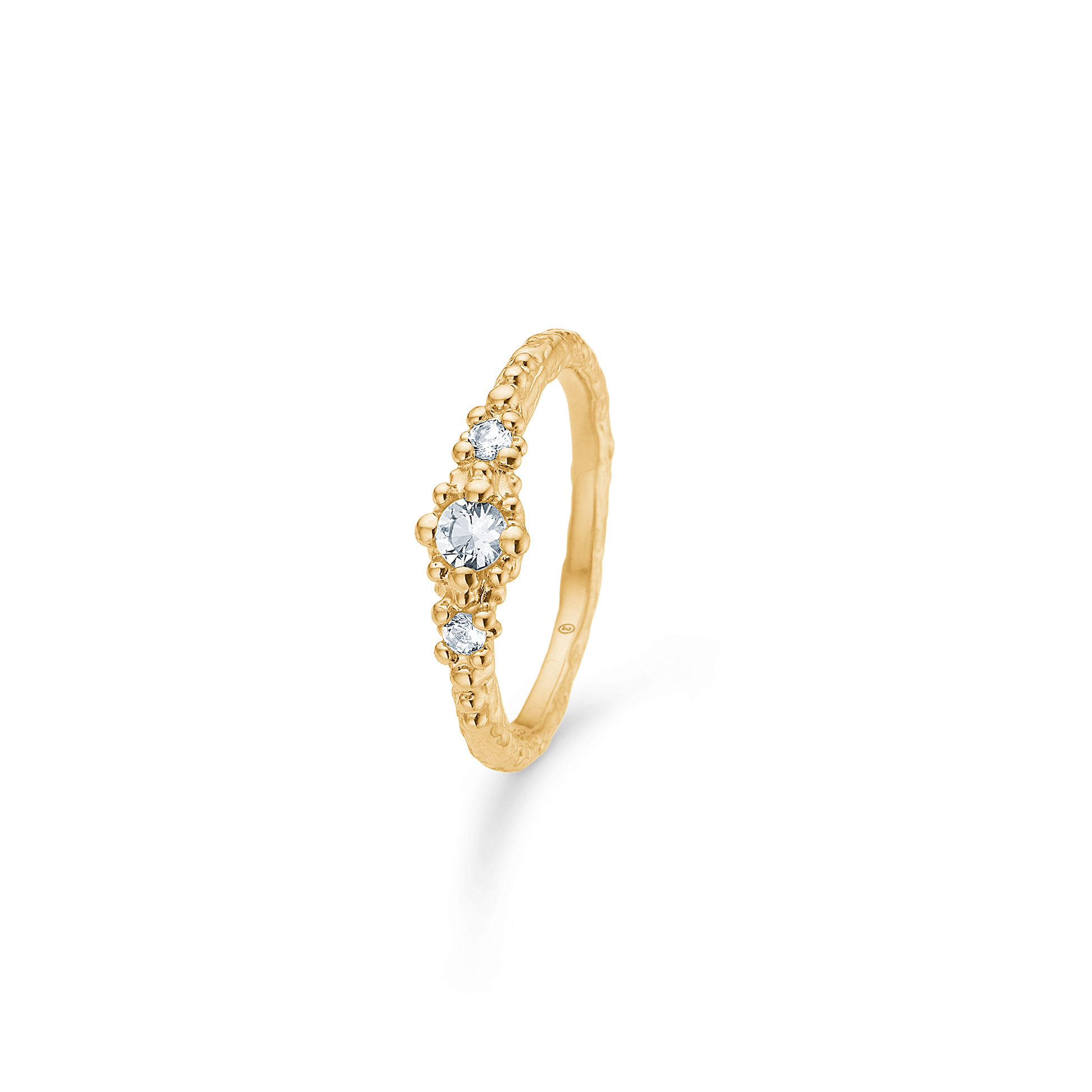 Sølv forg. ring "Fragments" m. zirk.
