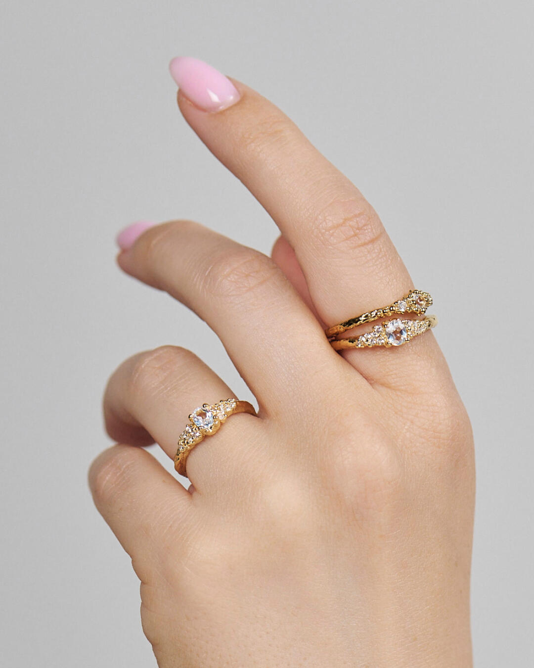 Sølv forg. ring "Fragments" m. zirk.