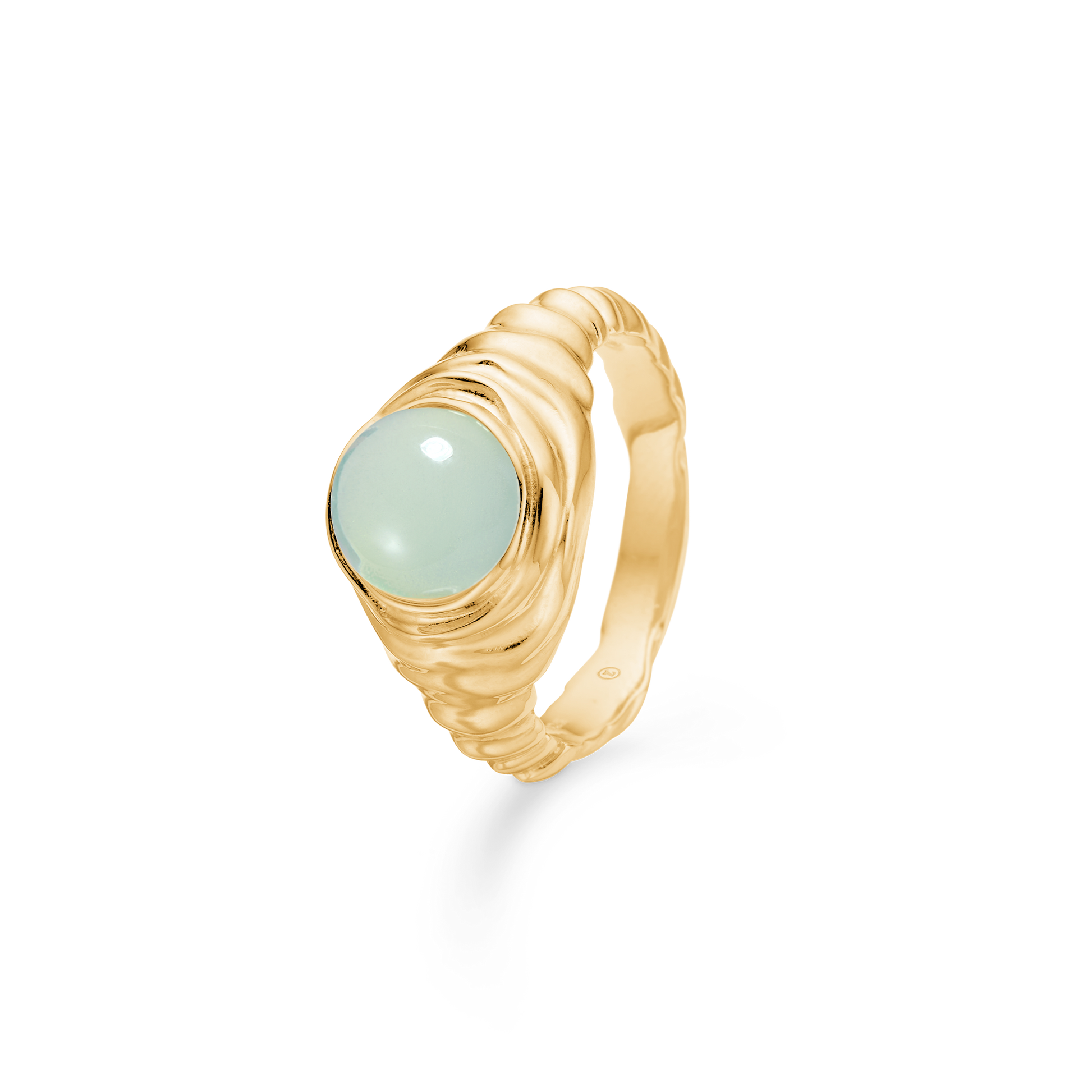 Sølv forg. ring "Endless Waves" grøn zirk.