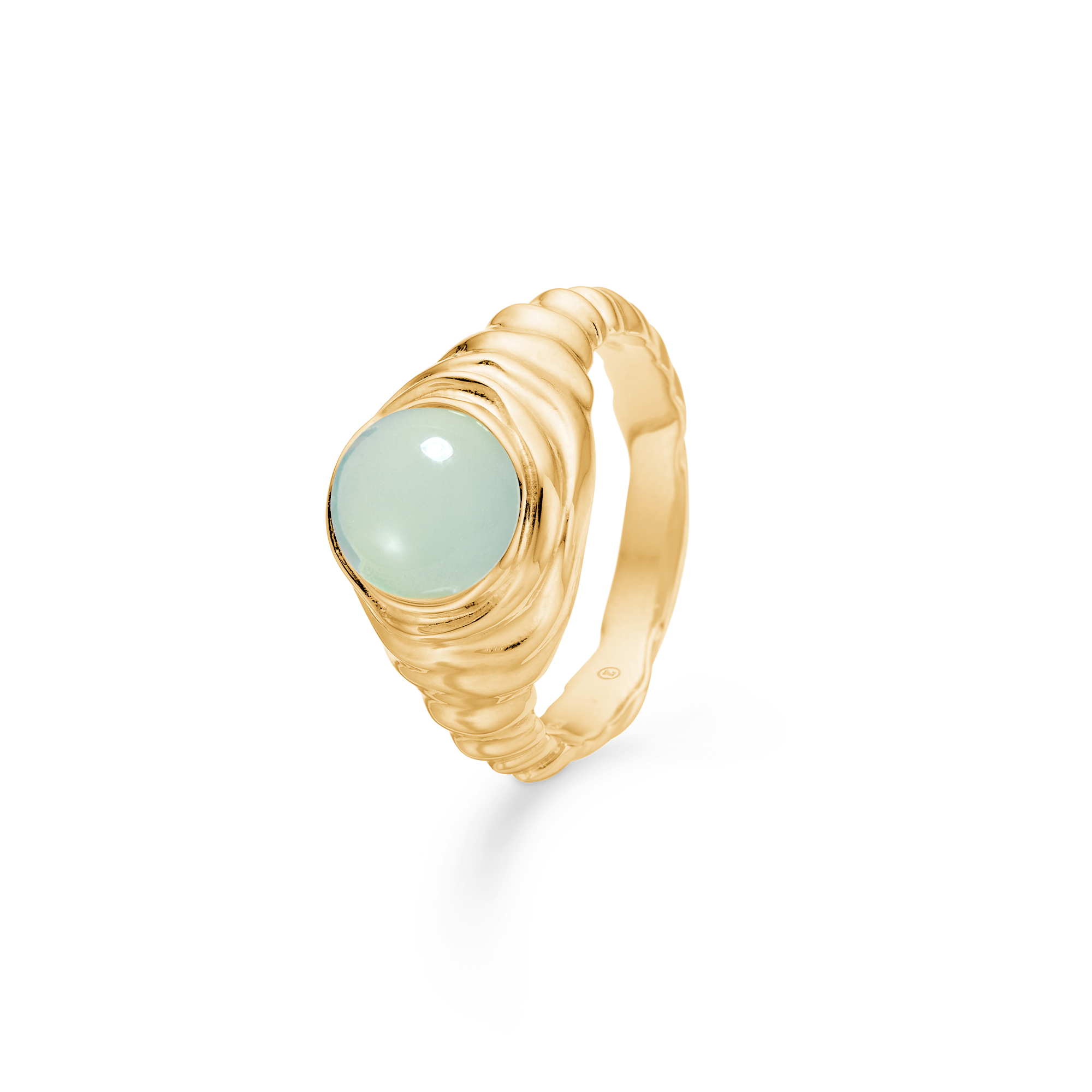 Sølv forg. ring "Endless Waves" grøn zirk.