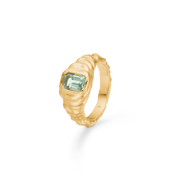 Sølv forg. ring "Icicle" m. grøn zirk.