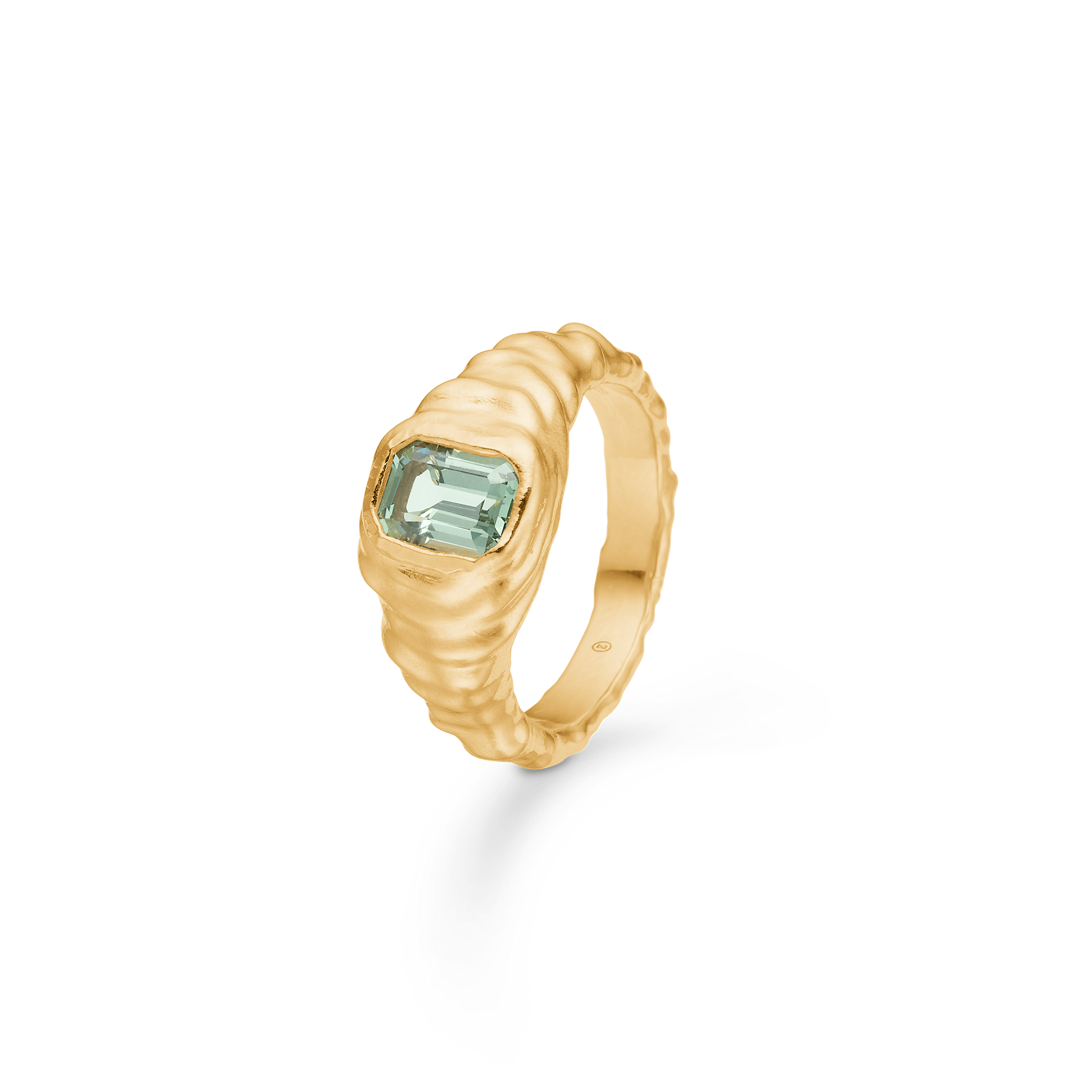 Sølv forg. ring "Icicle" m. grøn zirk.