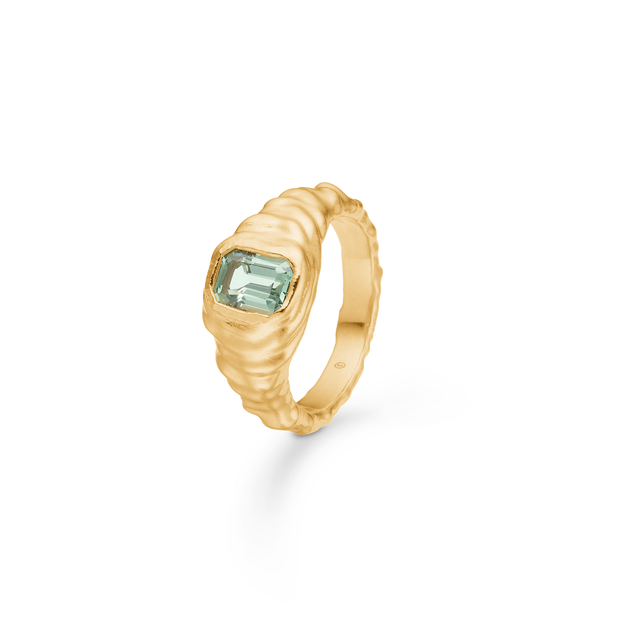 Sølv forg. ring "Icicle" m. grøn zirk.