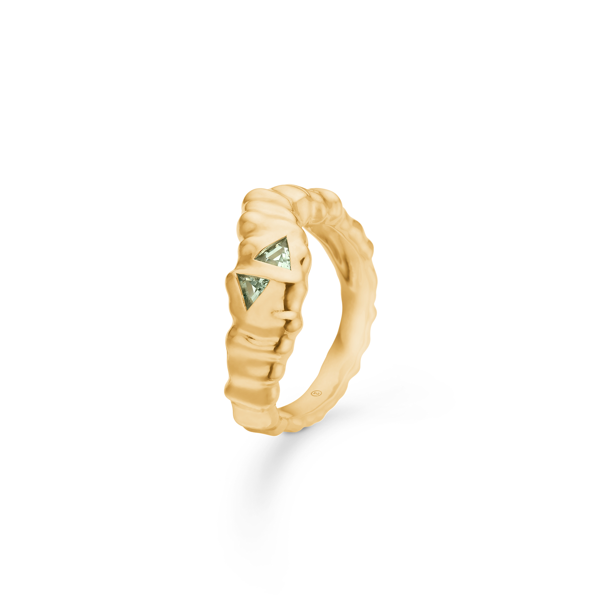 Sølv forgyldt ring "Icicle" m. zirk.