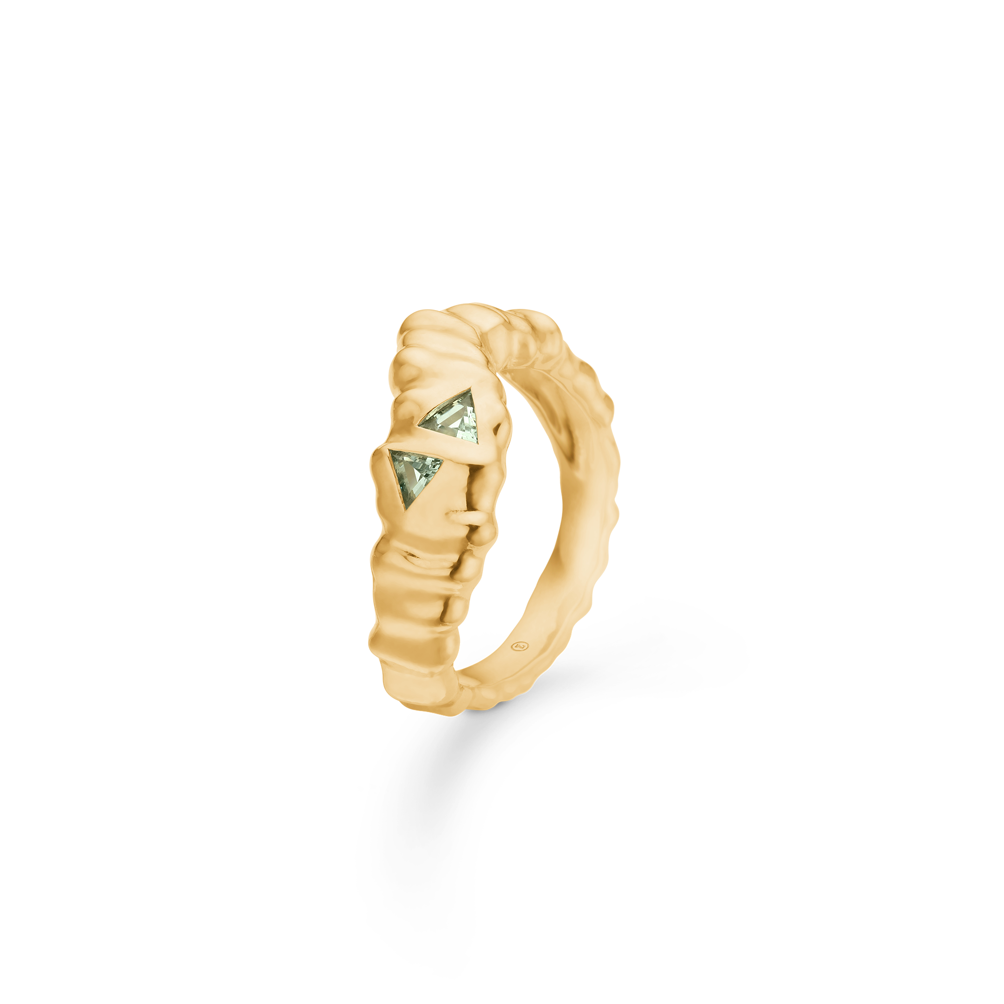 Sølv forgyldt ring "Icicle" m. zirk.