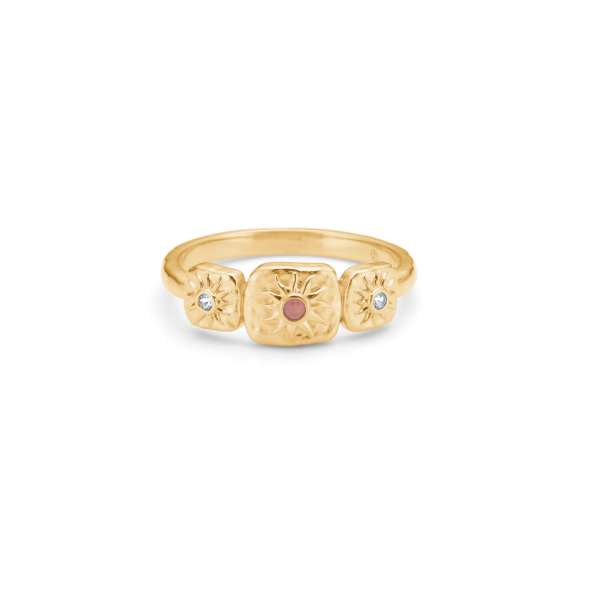 Sølv forg. ring "Solara" rød zirk.