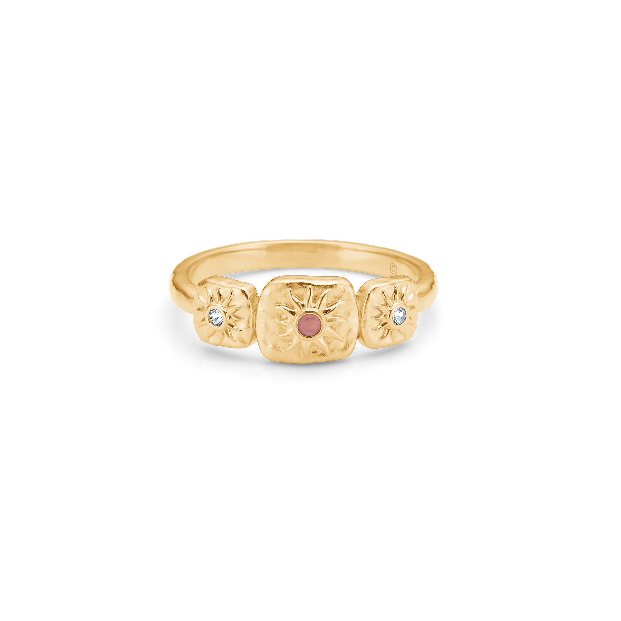 Sølv forg. ring "Solara" rød zirk.