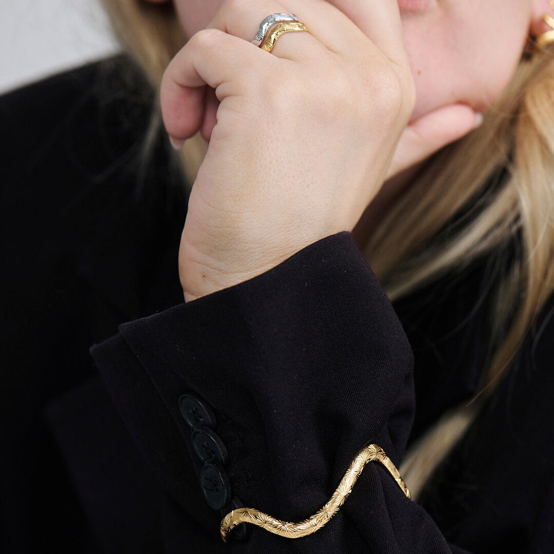 Sølv forgyldt armring "Rime"