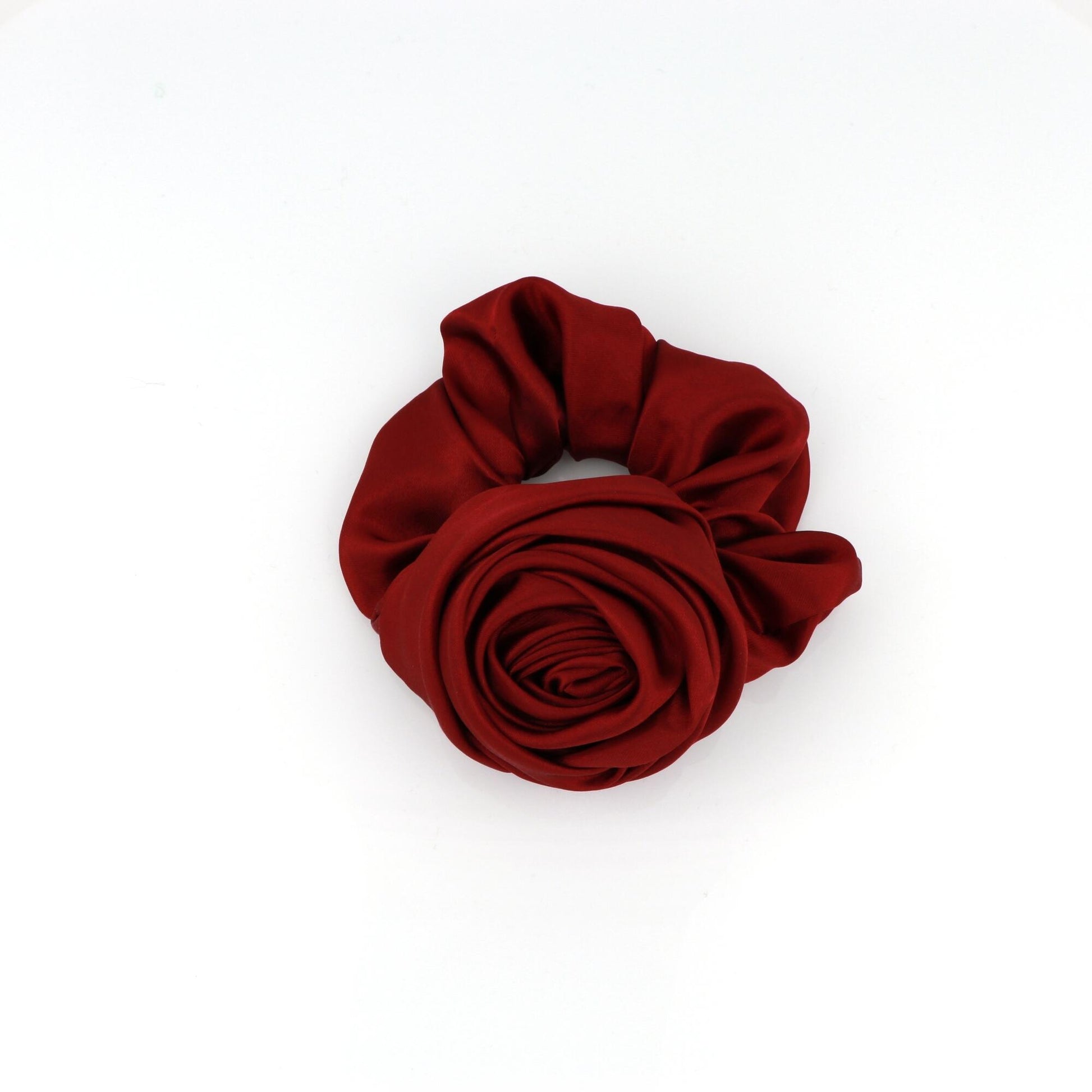 Hårelastik med rose - Dyb rød