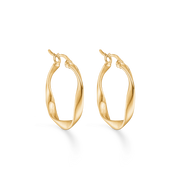 Sølv forgyldt creol "Curved"