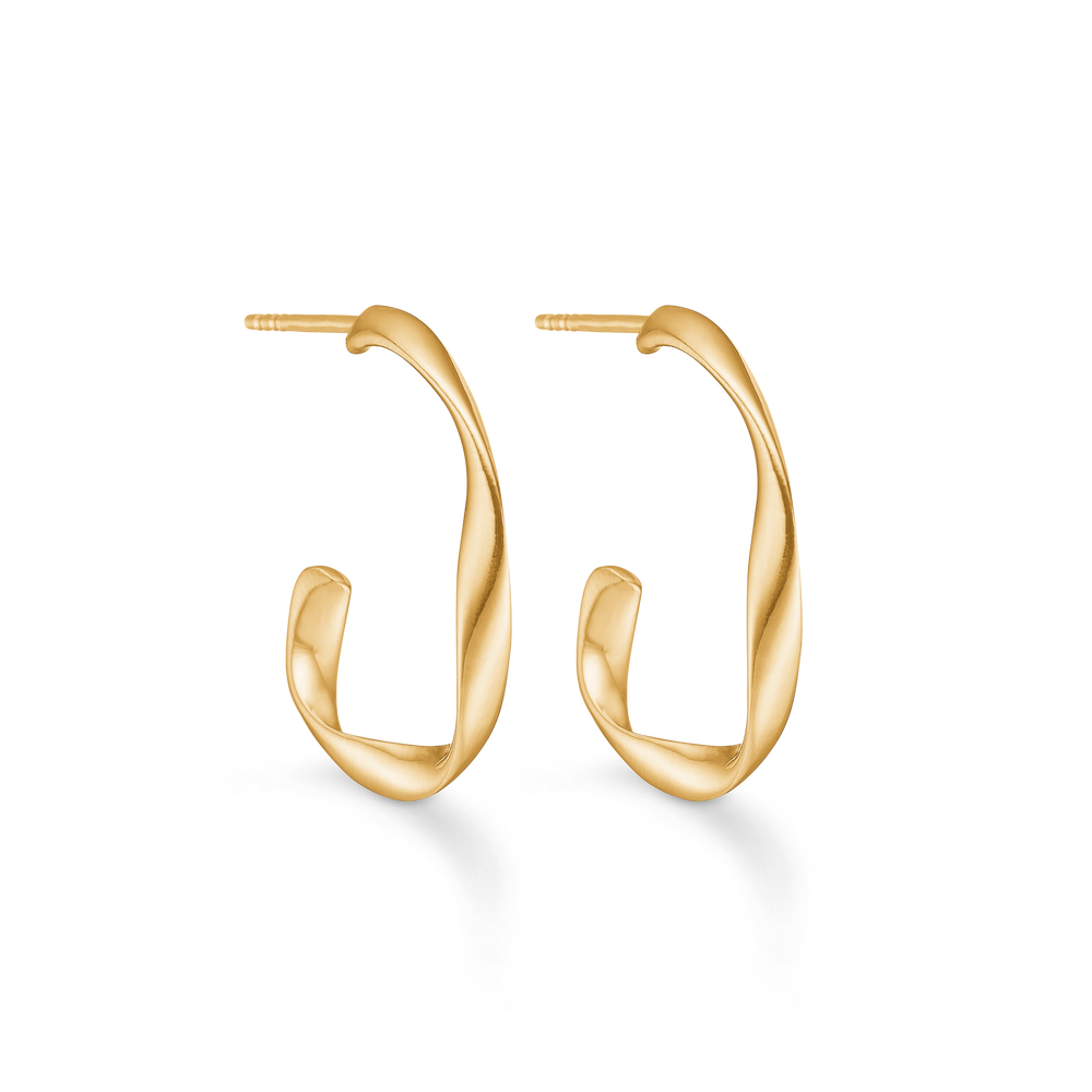 Sølv forgyldt ørestik m. twist "Arch"