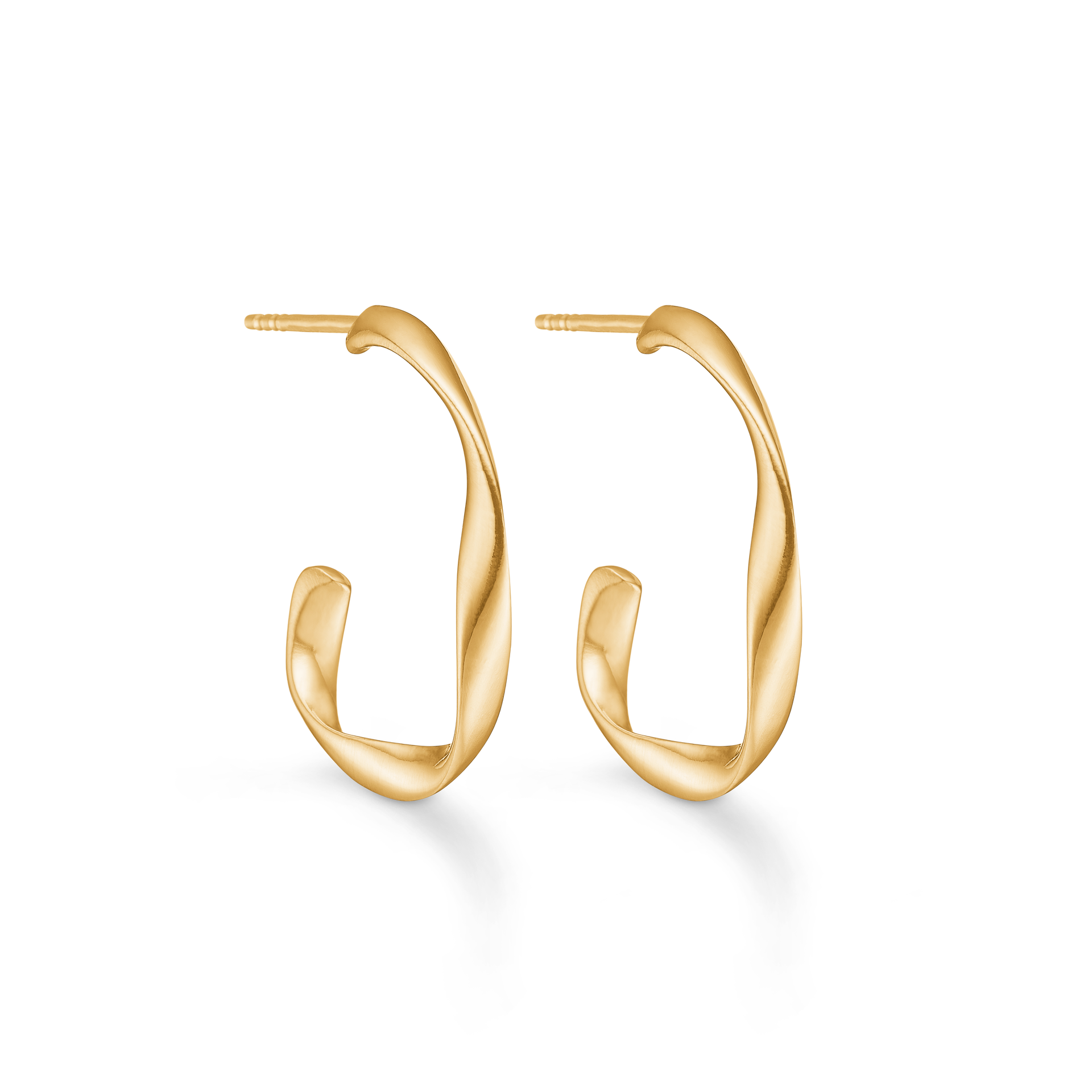 Sølv forgyldt ørestik m. twist "Arch"